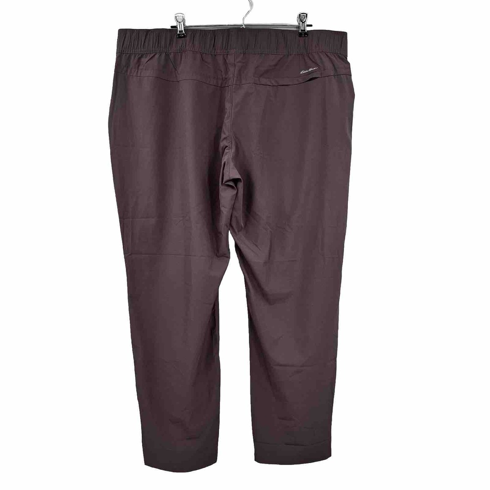 Eddie‎ Bauer Womens XL Traveler Ankle Pant Mauve Stretch Easy Care Cropped